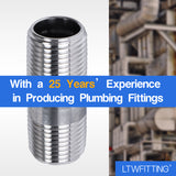 LTWFITTING Stainless Steel 316 Pipe 2 Inch Long Nipple Fitting 1/2 Inch Male NPT (Pack of 20)