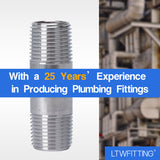 LTWFITTING Stainless Steel 316 Pipe 2-1/2 Inch Long Nipple Fitting 1/2 Inch Male NPT (Pack of 20)