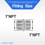 LTWFITTING Bar Production Stainless Steel 316 Pipe Hex Nipple Fitting 1 Inch Male NPT Water Boat (Pack of 100)