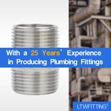 LTWFITTING Bar Production Stainless Steel 316 Pipe Hex Nipple Fitting 1 Inch Male NPT Water Boat (Pack of 100)
