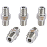 LTWFITTING Class 3000 Stainless Steel 316 Pipe Hex Nipple Fitting 1/8 Inch Male NPT Air Fuel Water (Pack of 5)