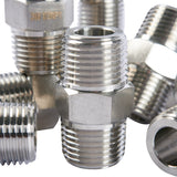 LTWFITTING Class 3000 Stainless Steel 316 Pipe Hex Nipple Fitting 1/2 Inch Male NPT Air Fuel Water (Pack of 100)