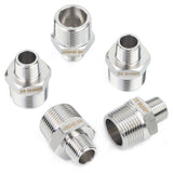 LTWFITTING Bar Production Stainless Steel 316 Pipe Hex Reducing Nipple Fitting 3/4 Inch x 3/8 Inch Male NPT Water Boat (Pack of 5)