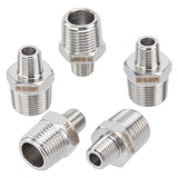 LTWFITTING Bar Production Stainless Steel 316 Pipe Hex Reducing Nipple Fitting 3/8 Inch x 1/8 Inch Male NPT Water Boat (Pack of 5)