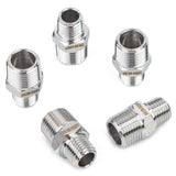 LTWFITTING Bar Production Stainless Steel 316 Pipe Hex Reducing Nipple Fitting 3/8 Inch x 1/4 Inch Male NPT Water Boat (Pack of 5)