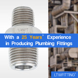 LTWFITTING Class 3000 Stainless Steel 316 Pipe Hex Reducing Nipple Fitting 3/8 Inch x 1/4 Inch Male NPT (Pack of 30)