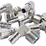 LTWFITTING 90 Degree Elbow Stainless Steel 316 Barb Fitting 3/8 Inch ID Hose x 3/8 Inch Male NPT Air Gas (Pack of 25)