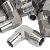 LTWFITTING 90 Degree Elbow Stainless Steel 316 Barb Fitting 1/2 Inch ID Hose x 3/8 Inch Male NPT Air Gas (Pack of 250)
