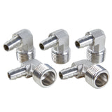 LTWFITTING 90 Degree Elbow Stainless Steel 316 Barb Fitting 3/8 Inch Hose Barb x 1/2 Inch Male NPT Air Gas (Pack of 5)
