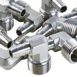 LTWFITTING 90 Degree Elbow Stainless Steel 316 Barb Fitting 3/8 Inch Hose Barb x 1/2 Inch Male NPT Air Gas (Pack of 25)
