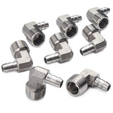 LTWFITTING 90 Degree Elbow Stainless Steel 316 Barb Fitting 3/8 Inch Hose Barb x 1/2 Inch Male NPT Air Gas (Pack of 25)
