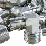 LTWFITTING 90 Degree Elbow Stainless Steel 316 Barb Fitting 3/8 Inch Hose Barb x 1/2 Inch Male NPT Air Gas (Pack of 250)