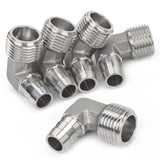 LTWFITTING 90 Degree Elbow Stainless Steel 316 Barb Fitting 1/2 Inch ID Hose x 1/2 Inch Male NPT Air Gas (Pack of 5)