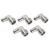 LTWFITTING 90 Degree Elbow Stainless Steel 316 Barb Fitting 1/2 Inch ID Hose x 1/2 Inch Male NPT Air Gas (Pack of 5)