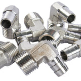 LTWFITTING 90 Degree Elbow Stainless Steel 316 Barb Fitting 1/2 Inch ID Hose x 1/2 Inch Male NPT Air Gas (Pack of 25)