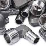 LTWFITTING 90 Degree Elbow Stainless Steel 316 Barb Fitting 1/2 Inch ID Hose x 1/2 Inch Male NPT Air Gas (Pack of 250)