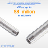 LTWFITTING Bar Production Stainless Steel 316 Barb Splicer Mender 1/4 Inch Hose ID Fitting Air Water Fuel Boat (Pack of 1000)