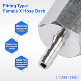 LTWFITTING Bar Production Stainless Steel 316 Barb Fitting Coupler 1/8 Inch Hose ID x 1/4 Inch Female NPT Air Fuel Water (Pack of 700)