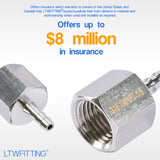 LTWFITTING Bar Production Stainless Steel 316 Barb Fitting Coupler 1/8 Inch Hose ID x 1/4 Inch Female NPT Air Fuel Water (Pack of 700)