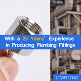LTWFITTING Bar Production Stainless Steel 316 Barb Fitting Coupler 1/8 Inch Hose ID x 1/4 Inch Female NPT Air Fuel Water (Pack of 25)