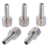 LTWFITTING Bar Production Stainless Steel 316 Barb Fitting Coupler 1/4 Inch Hose ID x 1/8 Inch Female NPT Air Fuel Water (Pack of 5)