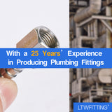 LTWFITTING Bar Production Stainless Steel 316 Barb Fitting Coupler 1/4 Inch Hose ID x 1/8 Inch Female NPT Air Fuel Water (Pack of 5)