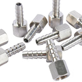 LTWFITTING Bar Production Stainless Steel 316 Barb Fitting Coupler 1/4 Inch Hose ID x 1/8 Inch Female NPT Air Fuel Water (Pack of 25)
