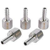 LTWFITTING Bar Production Stainless Steel 316 Barb Fitting Coupler 1/4 Inch Hose ID x 1/4 Inch Female NPT Air Fuel Water (Pack of 5)