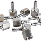 LTWFITTING Bar Production Stainless Steel 316 Barb Fitting Coupler 1/4 Inch Hose ID x 1/4 Inch Female NPT Air Fuel Water (Pack of 25)