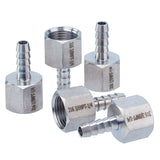 LTWFITTING Bar Production Stainless Steel 316 Barb Fitting Coupler 1/4 Inch Hose ID x 3/8 Inch Female NPT Air Fuel Water (Pack of 5)