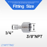 LTWFITTING Bar Production Stainless Steel 316 Barb Fitting Coupler 1/4 Inch Hose ID x 3/8 Inch Female NPT Air Fuel Water (Pack of 500)