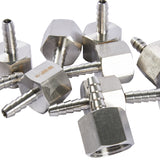 LTWFITTING Bar Production Stainless Steel 316 Barb Fitting Coupler 1/4 Inch Hose ID x 1/2 Inch Female NPT Air Fuel Water (Pack of 25)