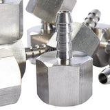 LTWFITTING Bar Production Stainless Steel 316 Barb Fitting Coupler 1/4 Inch Hose ID x 1/2 Inch Female NPT Air Fuel Water (Pack of 400)