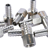 LTWFITTING Bar Production Stainless Steel 316 Barb Fitting Coupler 3/8 Inch Hose ID x 1/4 Inch Female NPT Air Fuel Water (Pack of 25)