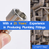 LTWFITTING Bar Production Stainless Steel 316 Barb Fitting Coupler 3/8 Inch Hose ID x 3/8 Inch Female NPT Air Fuel Water (Pack of 500)