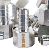 LTWFITTING Bar Production Stainless Steel 316 Barb Fitting Coupler 3/8 Inch Hose ID x 3/8 Inch Female NPT Air Fuel Water (Pack of 500)