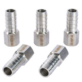 LTWFITTING Bar Production Stainless Steel 316 Barb Fitting Coupler 1/2 Inch Hose ID x 1/4 Inch Female NPT Air Fuel Water (Pack of 5)