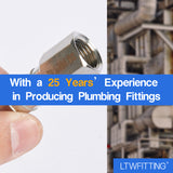 LTWFITTING Bar Production Stainless Steel 316 Barb Fitting Coupler 1/2 Inch Hose ID x 1/4 Inch Female NPT Air Fuel Water (Pack of 400)