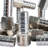 LTWFITTING Bar Production Stainless Steel 316 Barb Fitting Coupler 1/2 Inch Hose ID x 1/4 Inch Female NPT Air Fuel Water (Pack of 400)