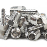 LTWFITTING Bar Production Stainless Steel 316 Barb Fitting Coupler/Connector 1/8 Inch Hose ID x 1/8 Inch Male NPT Air Fuel Water (Pack of 1400)