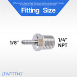 LTWFITTING Bar Production Stainless Steel 316 Barb Fitting Coupler/Connector 1/8 Inch Hose ID x 1/4 Inch Male NPT Air Fuel Water (Pack of 900)
