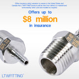 LTWFITTING Bar Production Stainless Steel 316 Barb Fitting Coupler/Connector 1/8 Inch Hose ID x 1/4 Inch Male NPT Air Fuel Water (Pack of 25)