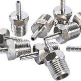 LTWFITTING Bar Production Stainless Steel 316 Barb Fitting Coupler/Connector 1/8 Inch Hose ID x 1/4 Inch Male NPT Air Fuel Water (Pack of 25)