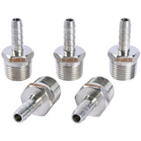LTWFITTING Bar Production Stainless Steel 316 Barb Fitting Coupler/Connector 1/4 Inch Hose ID x 3/8 Inch Male NPT Air Fuel Water(Pack of 5)