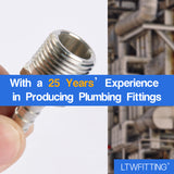 LTWFITTING Bar Production Stainless Steel 316 Barb Fitting Coupler/Connector 1/4 Inch Hose ID x 3/8 Inch Male NPT Air Fuel Water(Pack of 600)