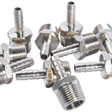LTWFITTING Bar Production Stainless Steel 316 Barb Fitting Coupler/Connector 1/4 Inch Hose ID x 3/8 Inch Male NPT Air Fuel Water(Pack of 25)