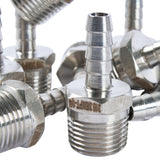 LTWFITTING Bar Production Stainless Steel 316 Barb Fitting Coupler/Connector 1/4 Inch Hose ID x 3/8 Inch Male NPT Air Fuel Water(Pack of 600)