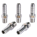 LTWFITTING Bar Production Stainless Steel 316 Barb Fitting Coupler/Connector 5/16 Inch Hose ID x 1/8 Inch Male NPT Air Fuel Water (Pack of 5)