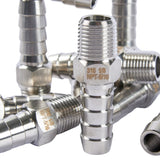 LTWFITTING Bar Production Stainless Steel 316 Barb Fitting Coupler/Connector 5/16 Inch Hose ID x 1/8 Inch Male NPT Air Fuel Water (Pack of 1000)