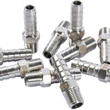 LTWFITTING Bar Production Stainless Steel 316 Barb Fitting Coupler/Connector 5/16 Inch Hose ID x 1/8 Inch Male NPT Air Fuel Water (Pack of 25)